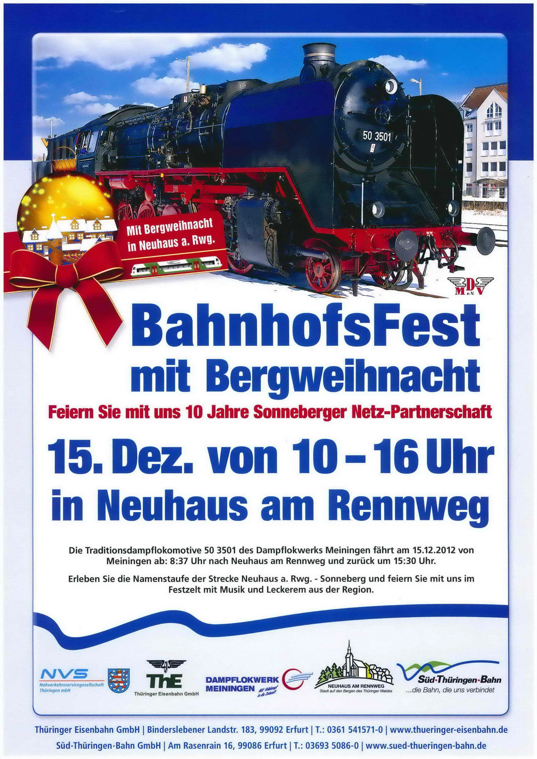Bahnhofsfest mit Bergweihnacht im Dezember 2012