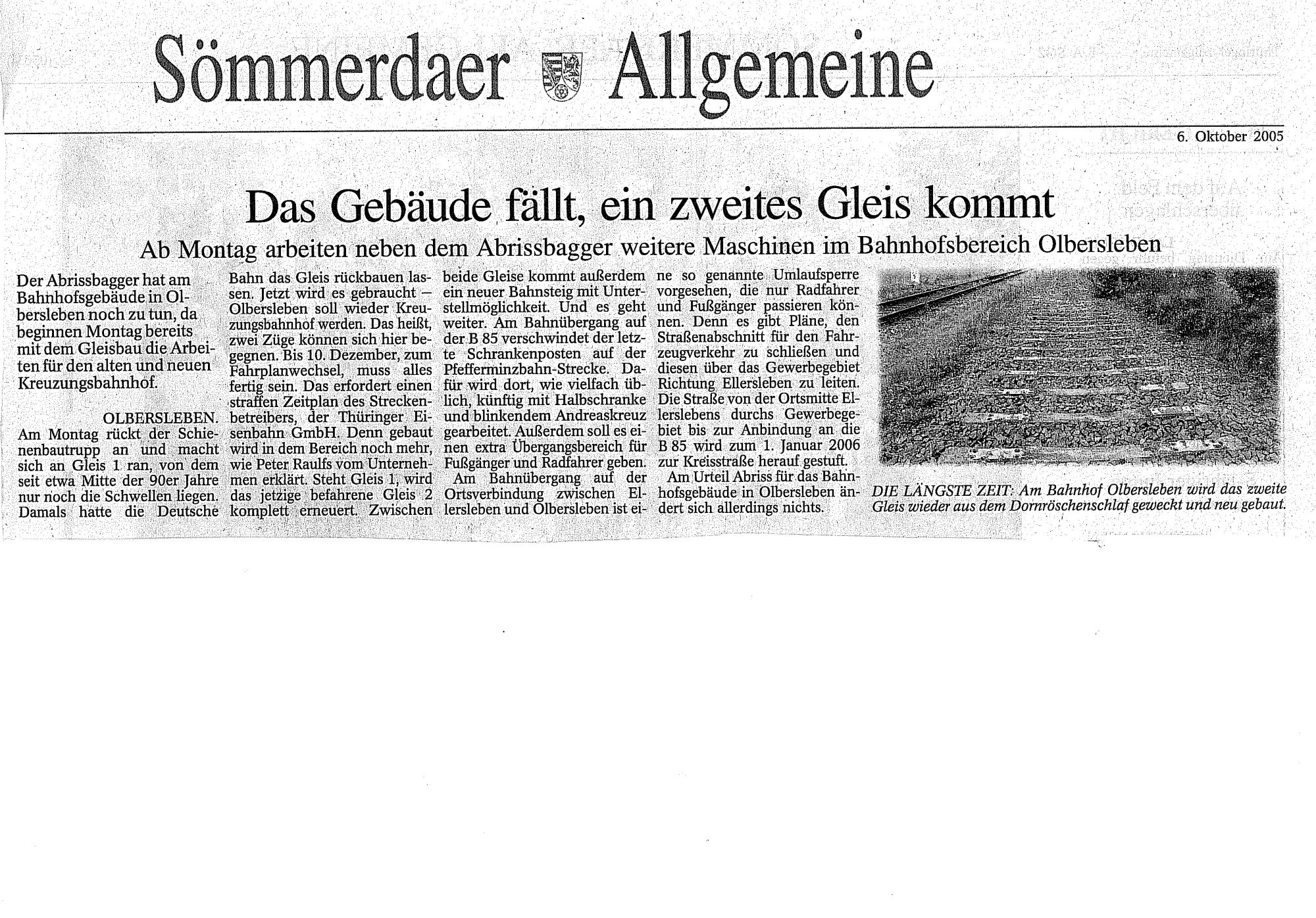 Bahnhofsbereich Olbersleben
