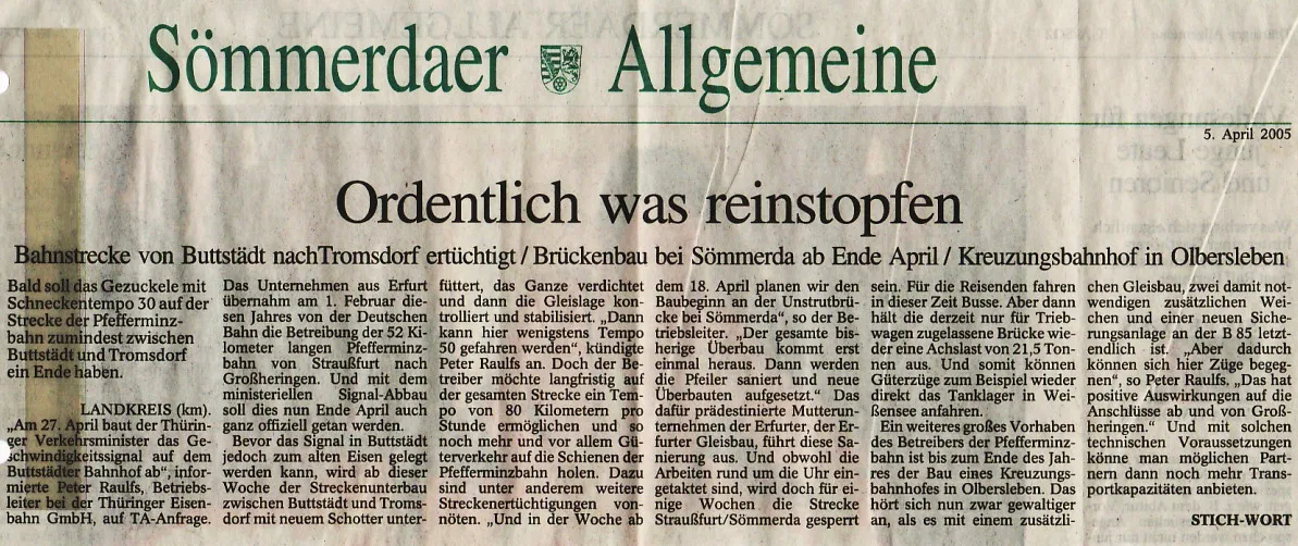 Bahnstrecke von Buttstädt 