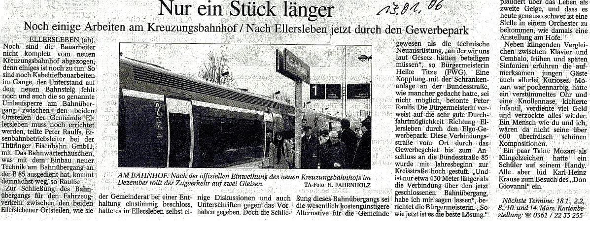 Noch einige Arbeiten am Kreuzungsbahnhof