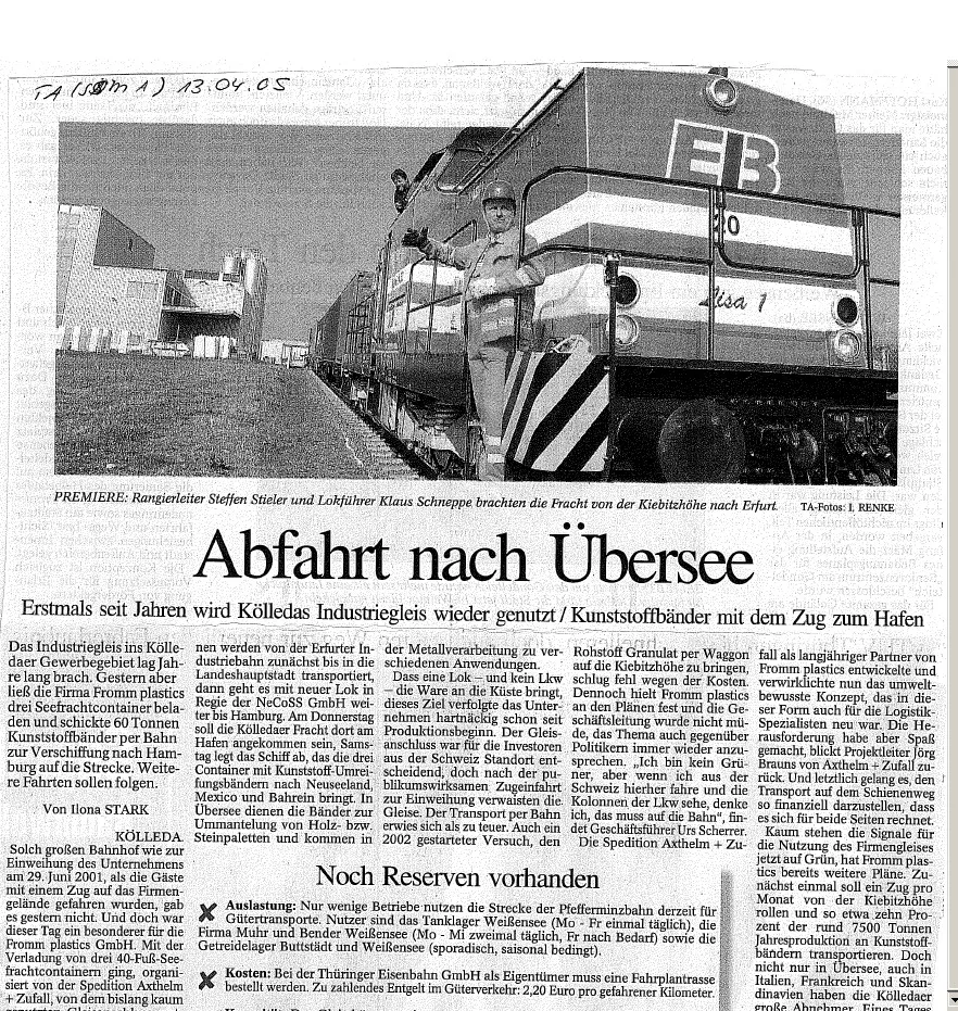 Abfahrt nach Übersee