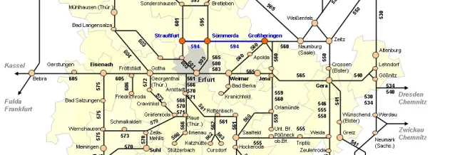 Streckenplan Thüringen